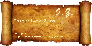 Osztheimer Zita névjegykártya